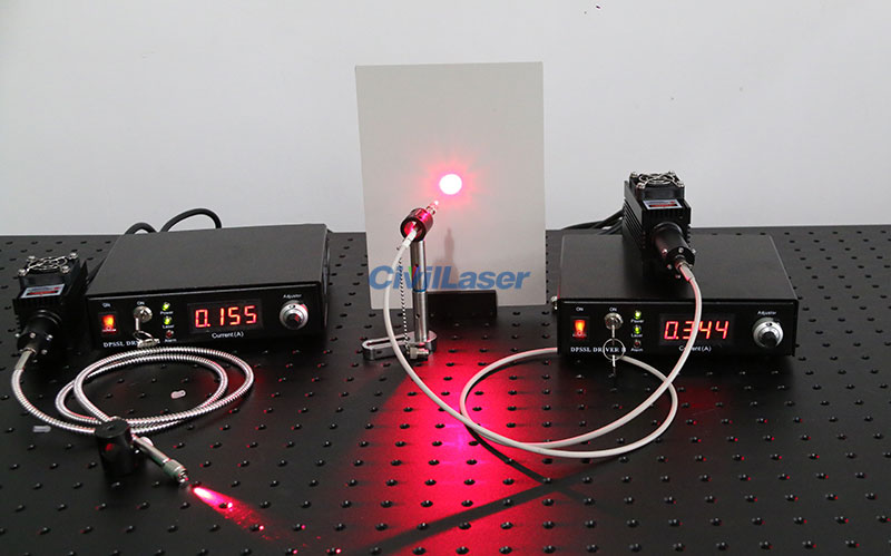 red fiber coupled laser light